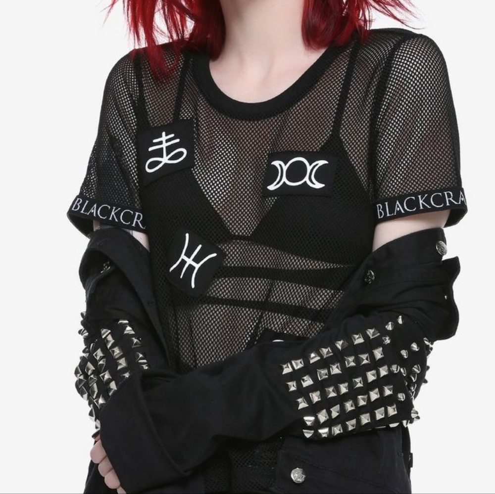 BlackCraft Symbols Girls Fishnet Top